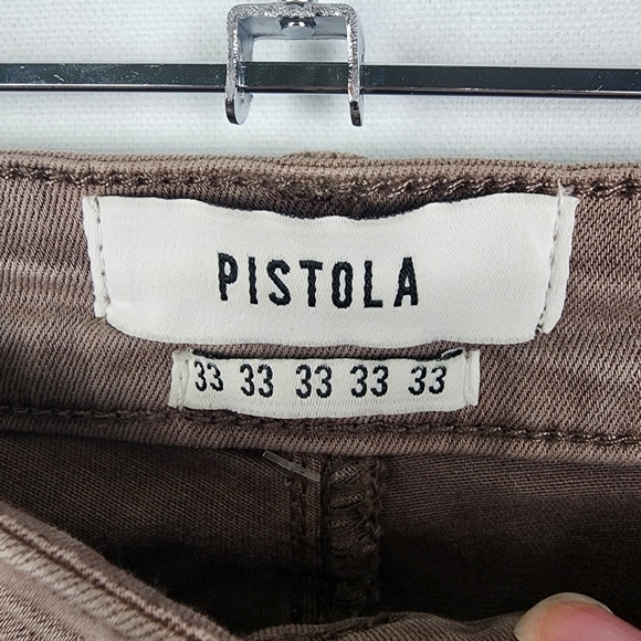NWT PISTOLA Hunter Light Brown Cargo Moto Ankle Zip Stretch Skinny Jeans Size 33 - Picture 3 of 6